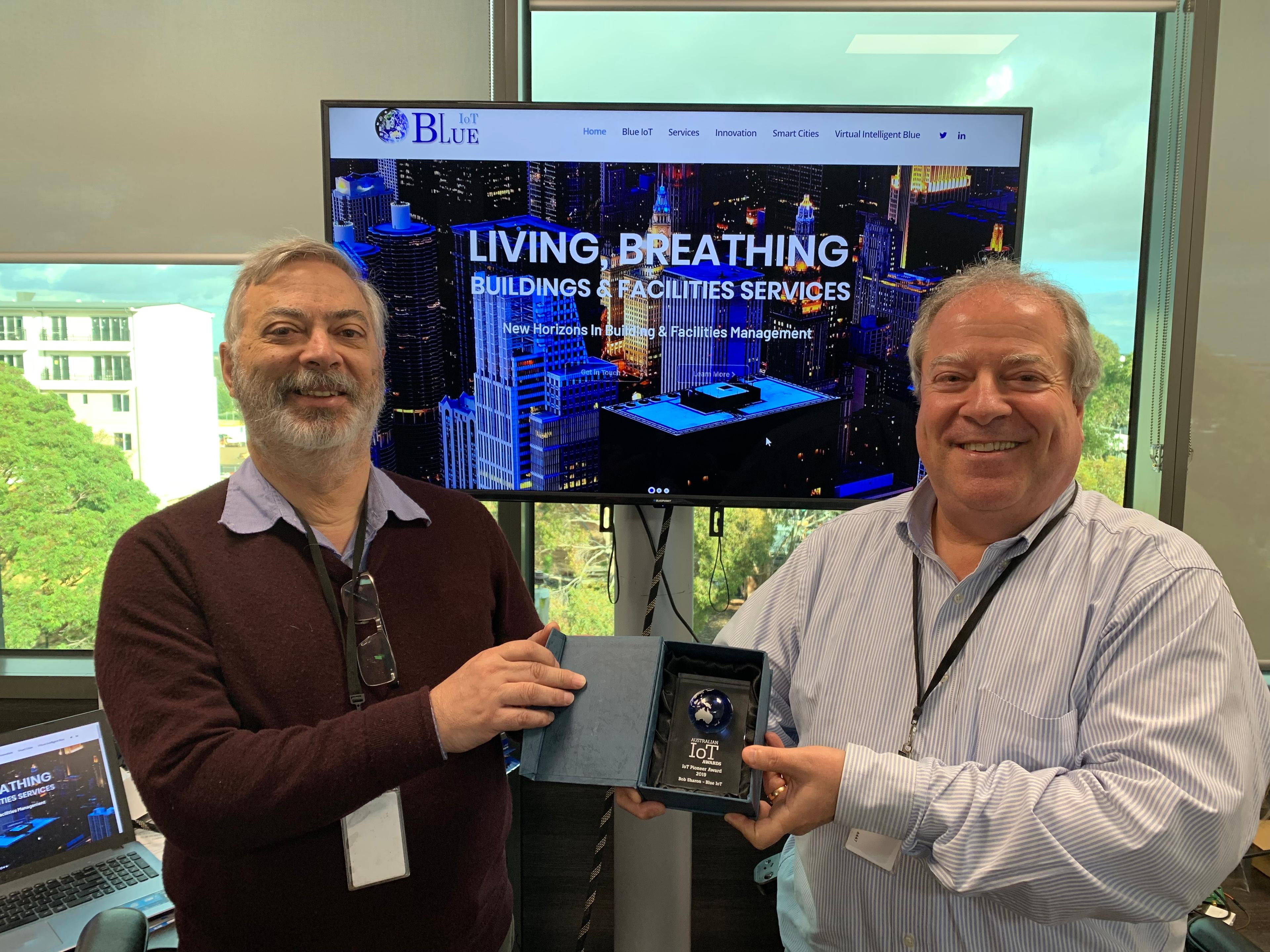 The Blue IoT team receiving the IoT Pioneer Award in June 2019