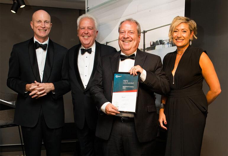 Global FM award presenters with Bob Sharon and the Highly Commended certificate