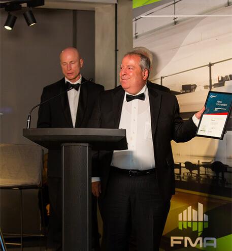 Bob Sharon accepting the 2020 Global FM Highly Commended Award of Excellence