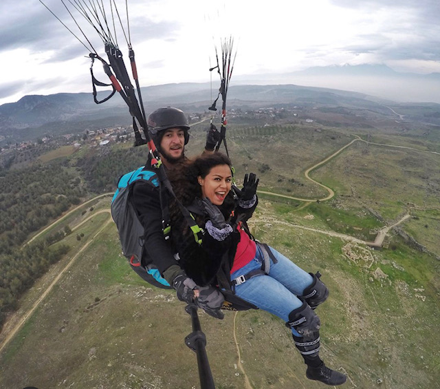 Ninoshka Serrao paragliding in Turkey